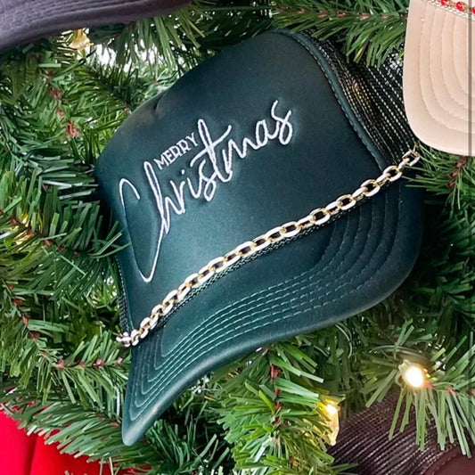 Green Merry Christmas Cap
