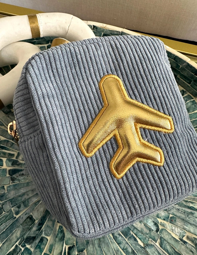 Airplane Gold Mini Pouch