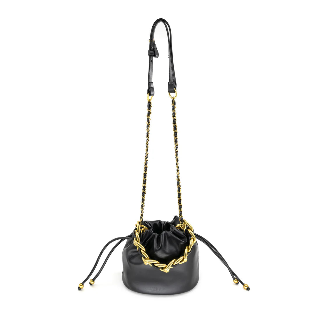 Black Bucket Crossbody Bag