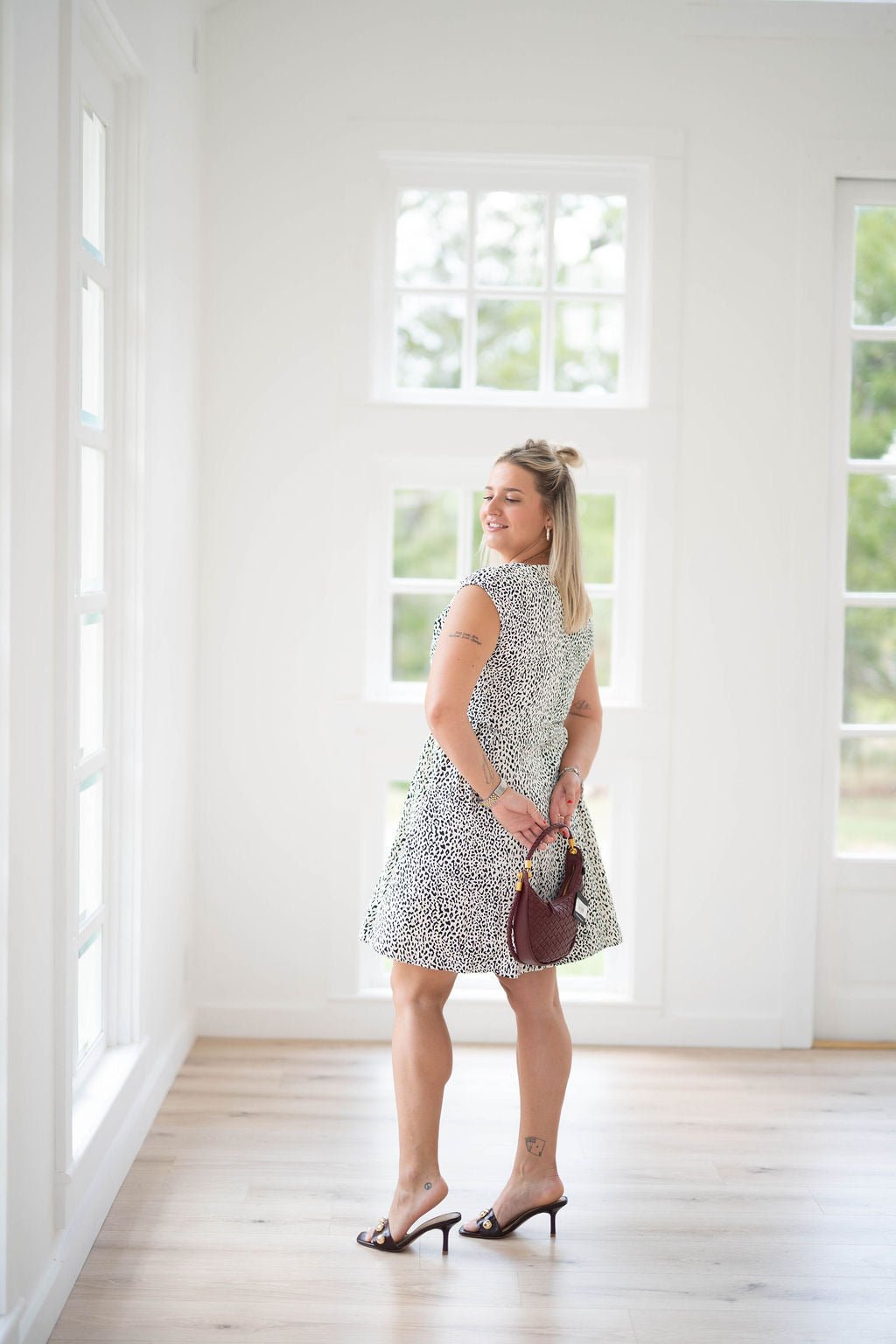 Catch Me Animal Print Zipper Mini Dress - Dresses - She & Sky