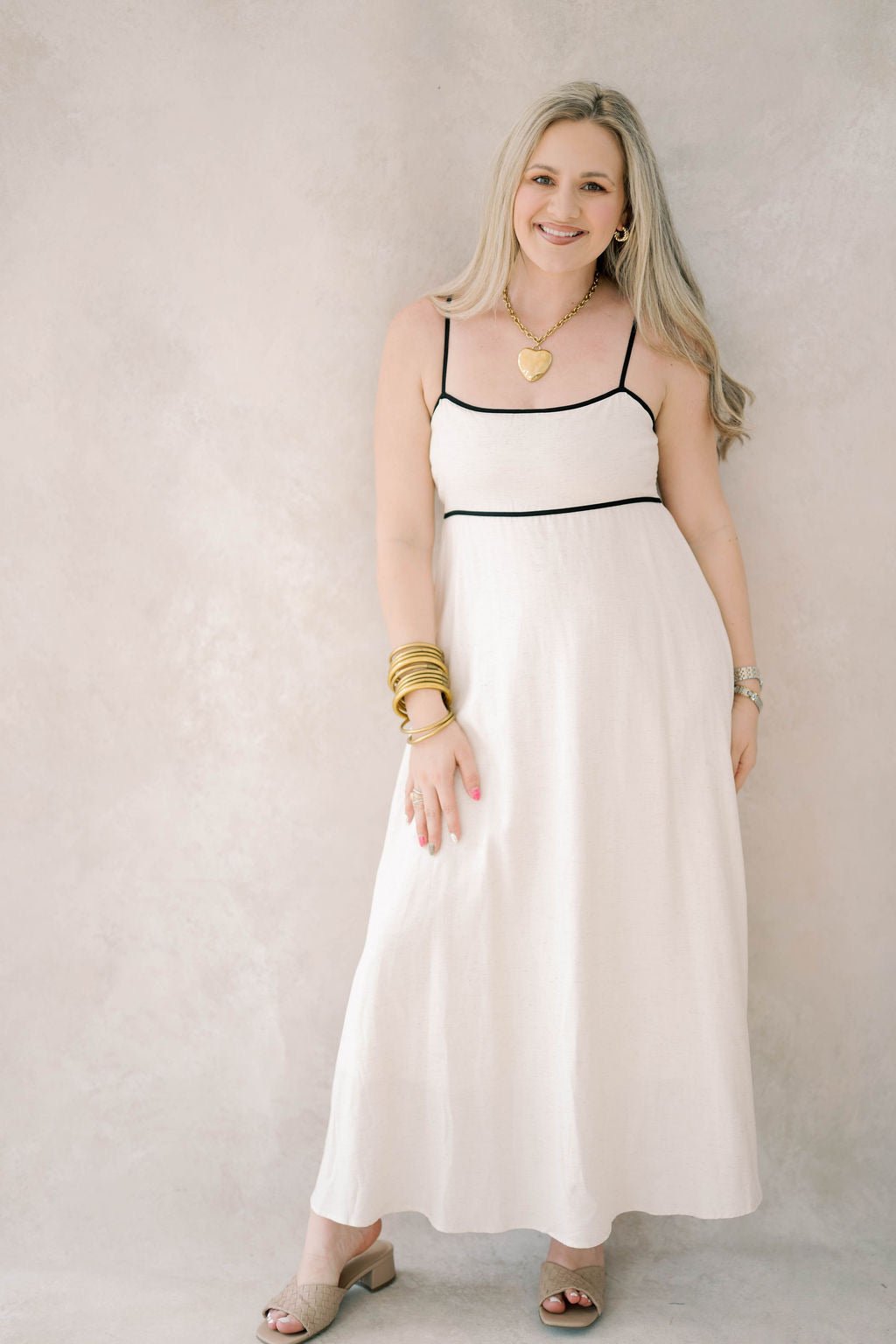 linen formal dress Marbella. Halter-Neck Linen Midi Dress – Bali Lane main image 0