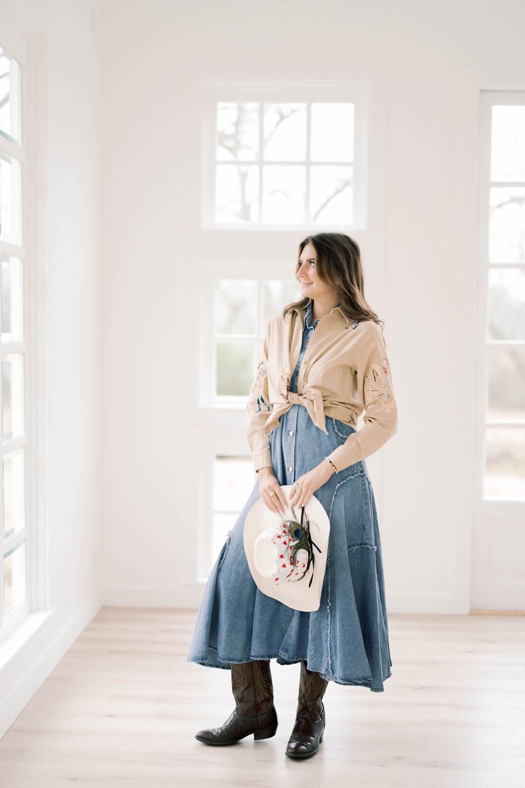 Cowgirl Up Embroidered Top - Tops - Blouses - Blue B