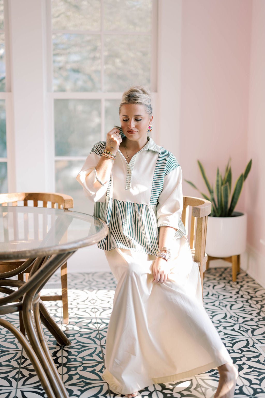 Days Off Flowy Striped Top - Tops - Blouses - She & Sky