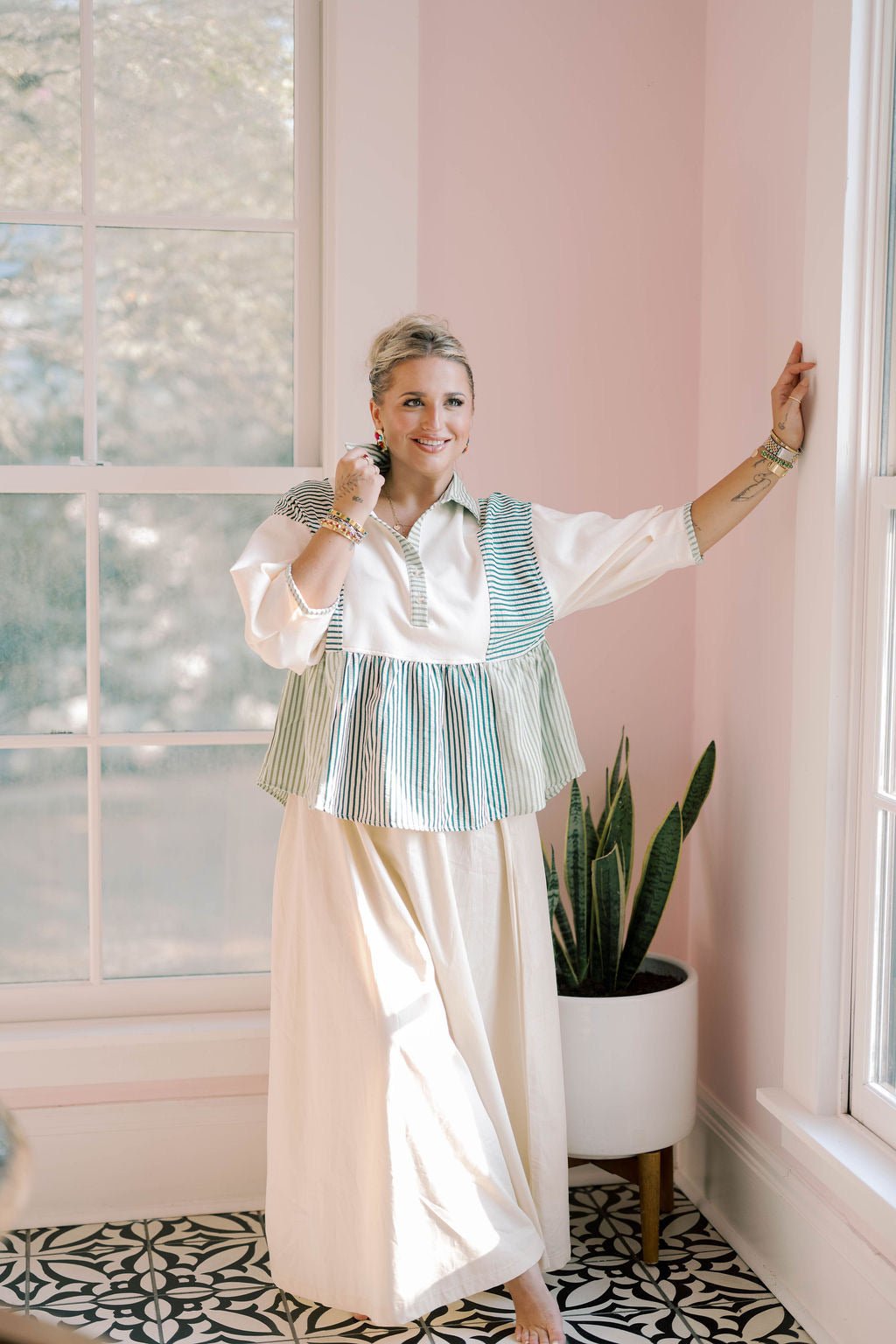 Days Off Flowy Striped Top - Tops - Blouses - She & Sky