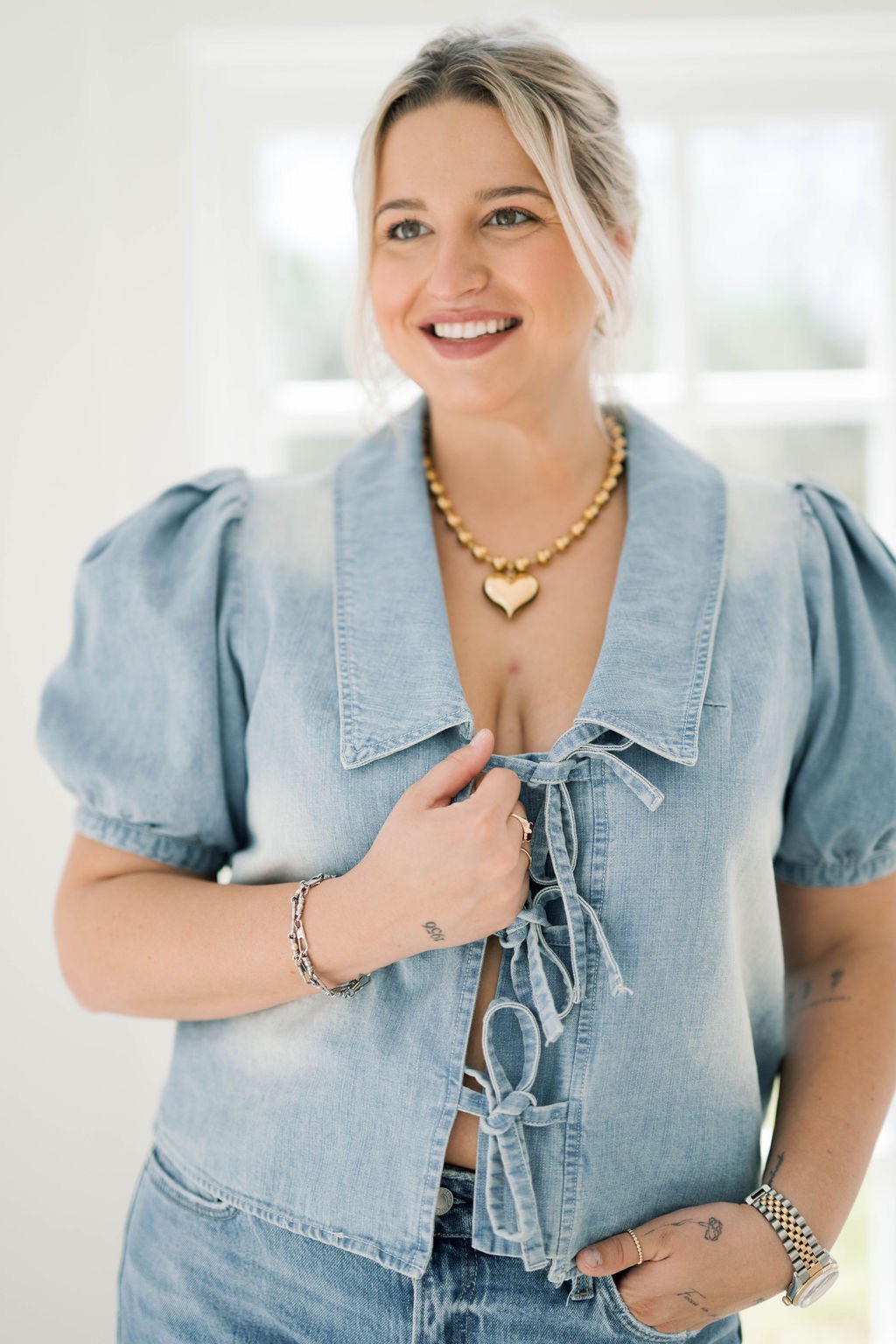Denim Darling Top - Tops - Blouses - Blue B