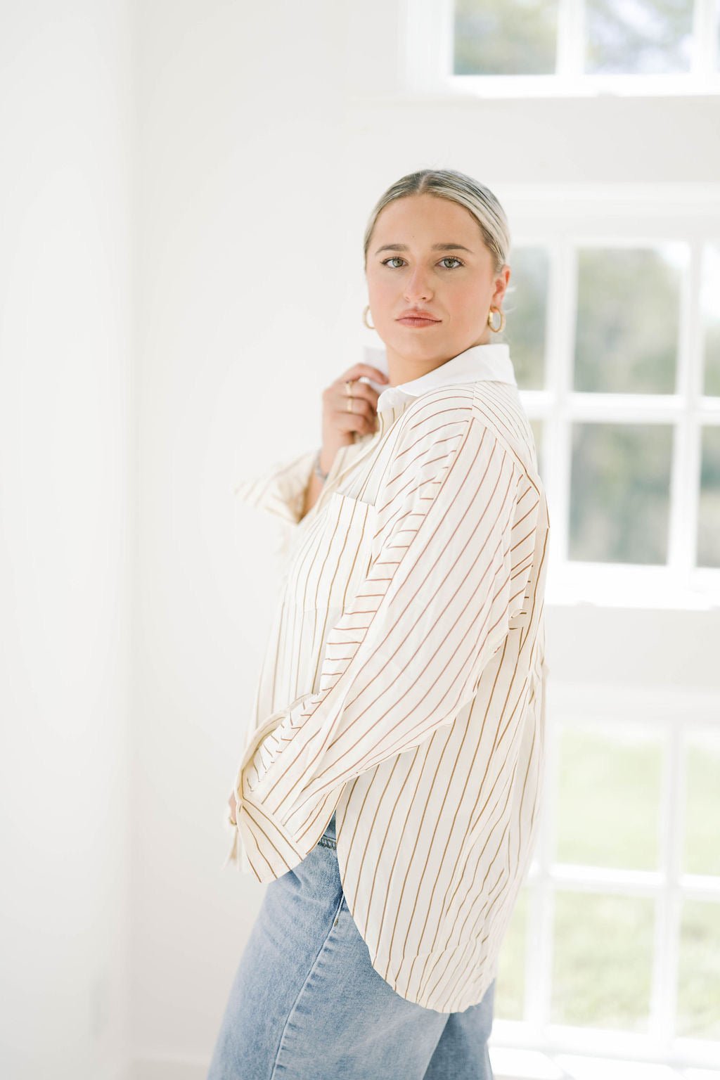Fall Times Button Down Top - Tops - Blouses - Heyson