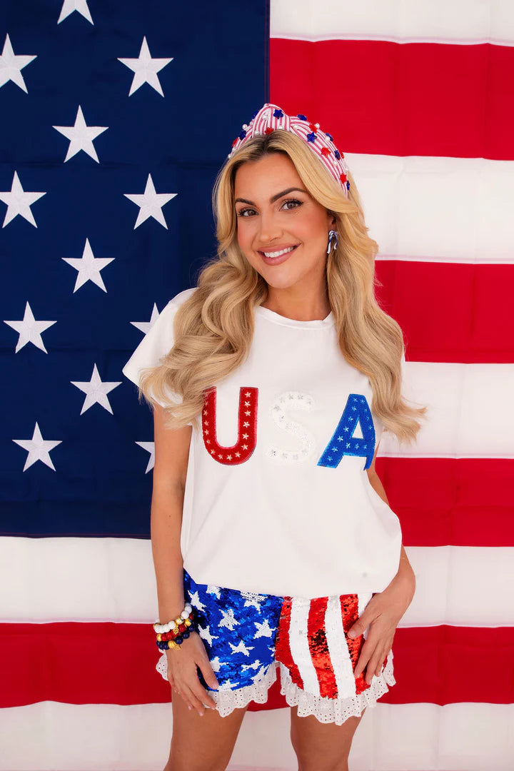 Stars & Stripes Sequin Shorts