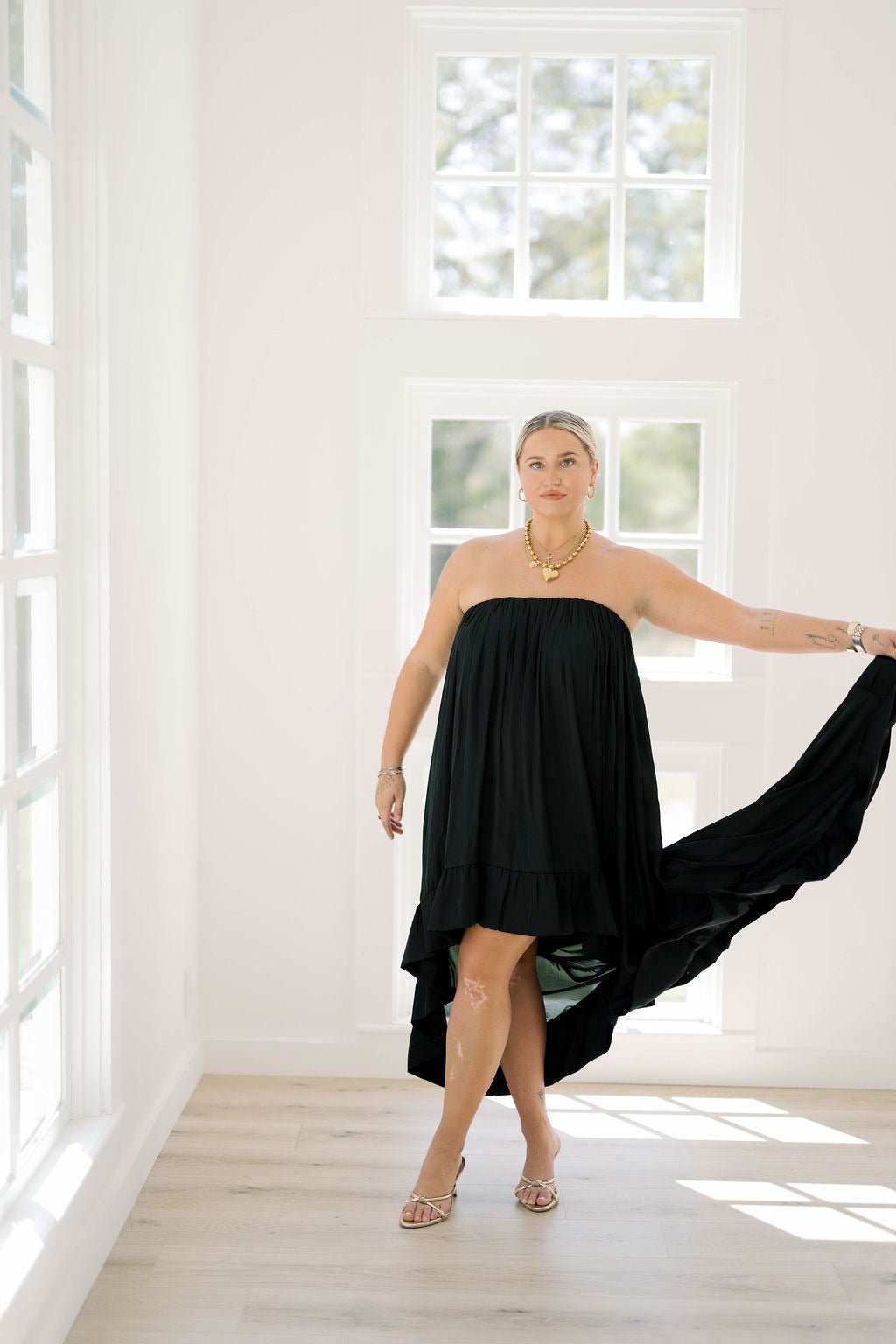 Gala Night High Low Ruffle Dress - Dresses - Strut & Bolt