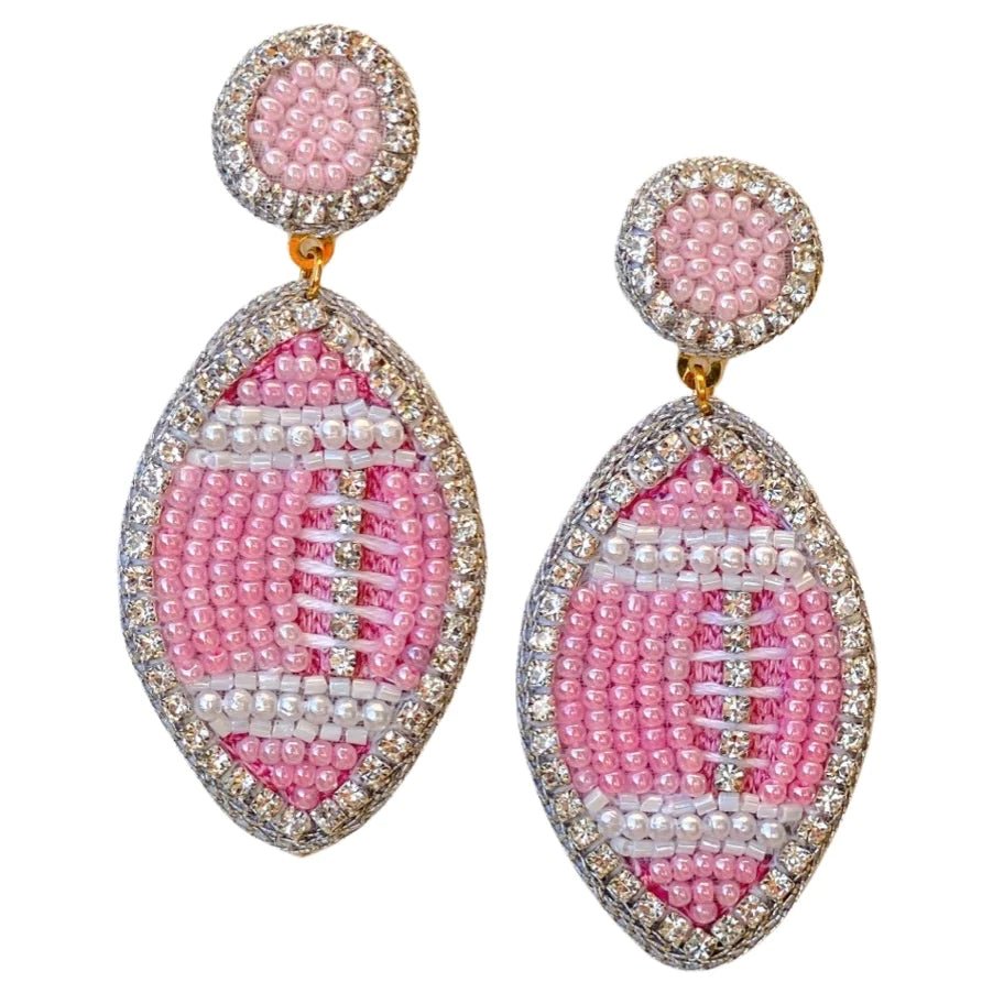 Game Day Pink Drop Football Earrings - Jewelry - Earrings - Gaby & Grace