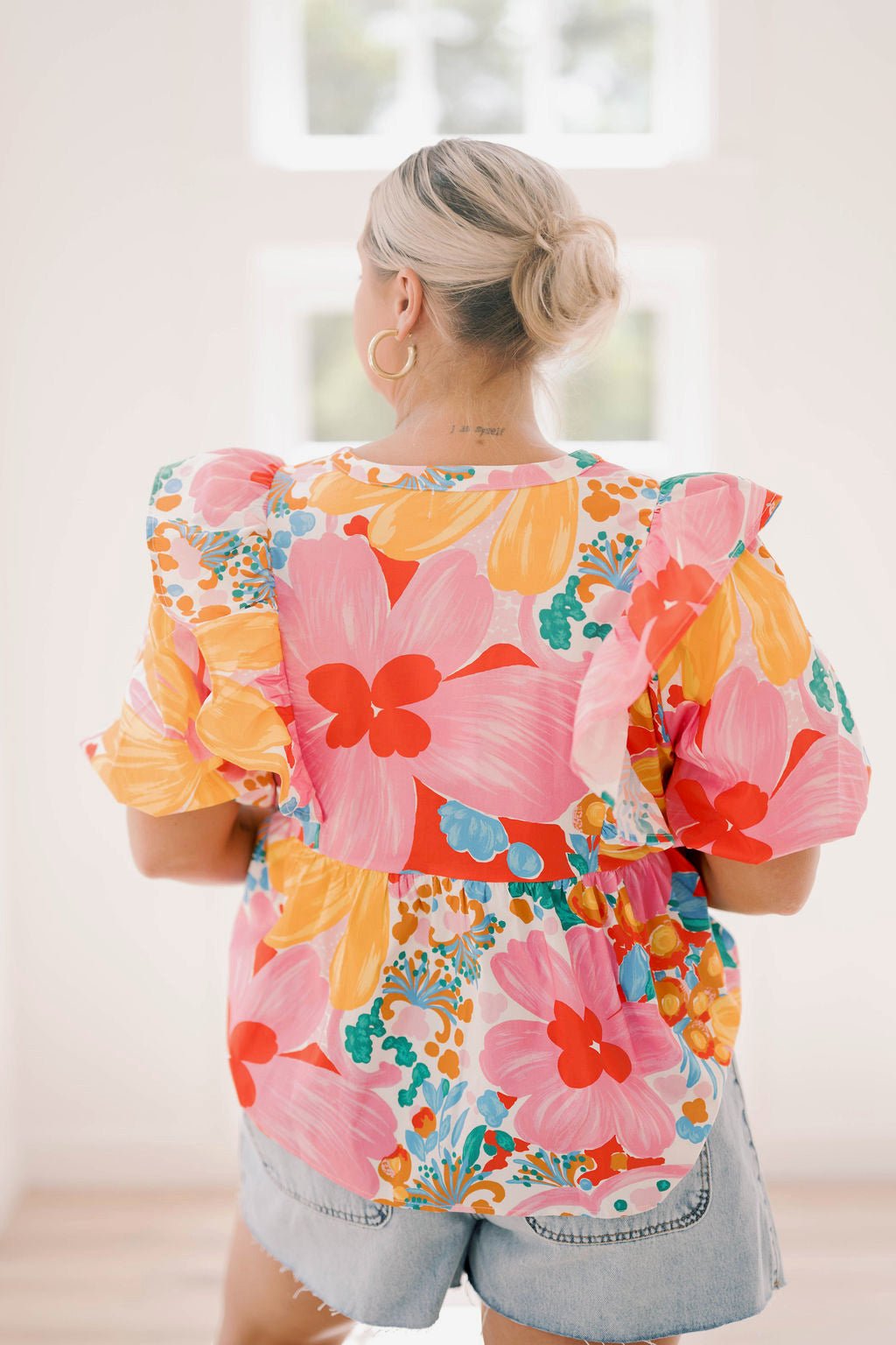 Gardenscapes Short Sleeve Top - Tops - Blouses - Adrienne