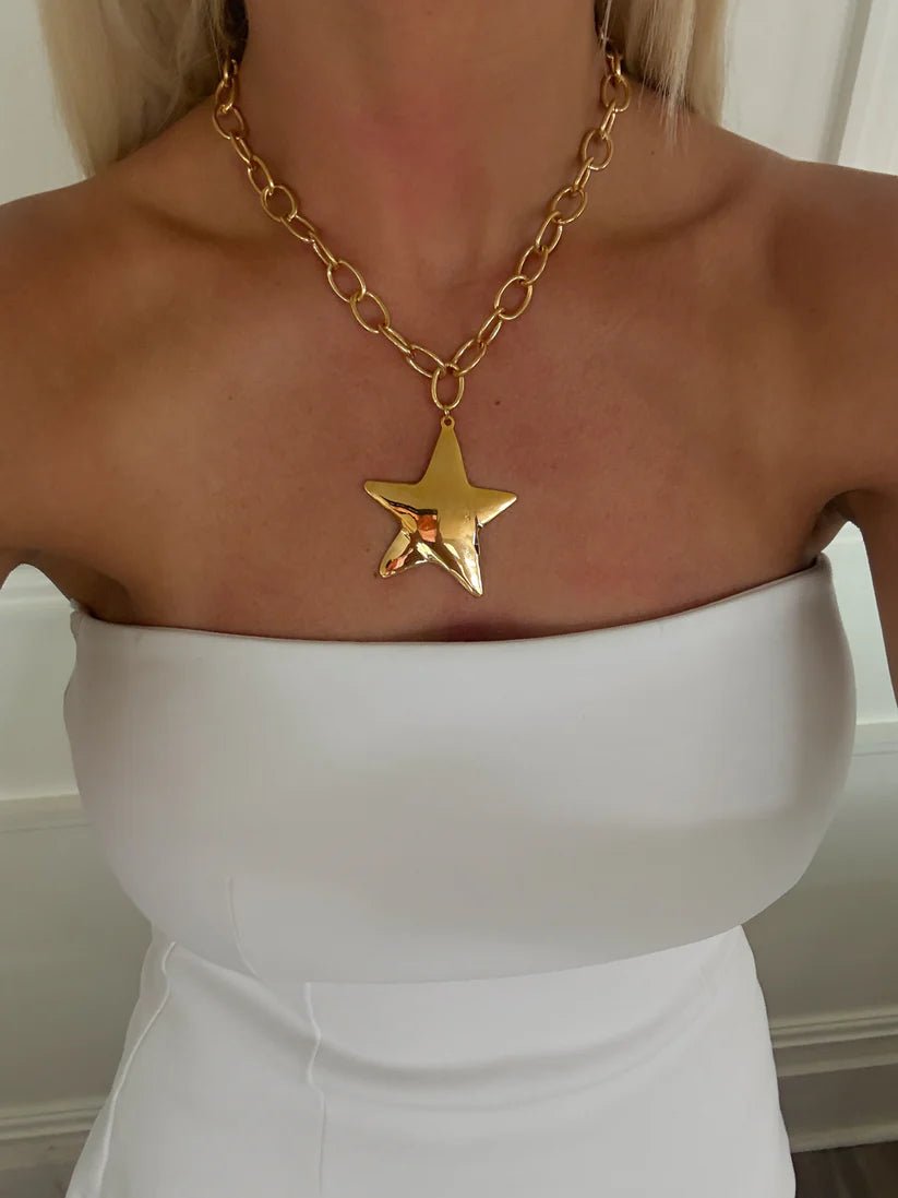 Gold Star Statement Necklace - Jewelry - Necklaces - Chansutt Pearls
