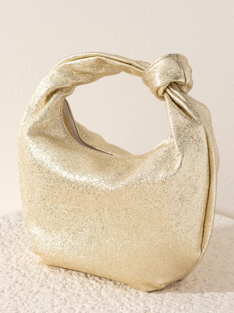 Chrissy Knotted Metallic Gold Tote