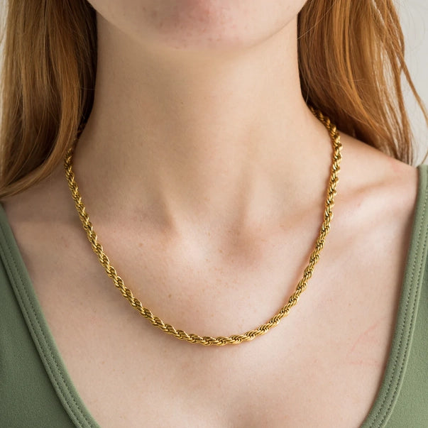Chunky Twisted Gold Necklace