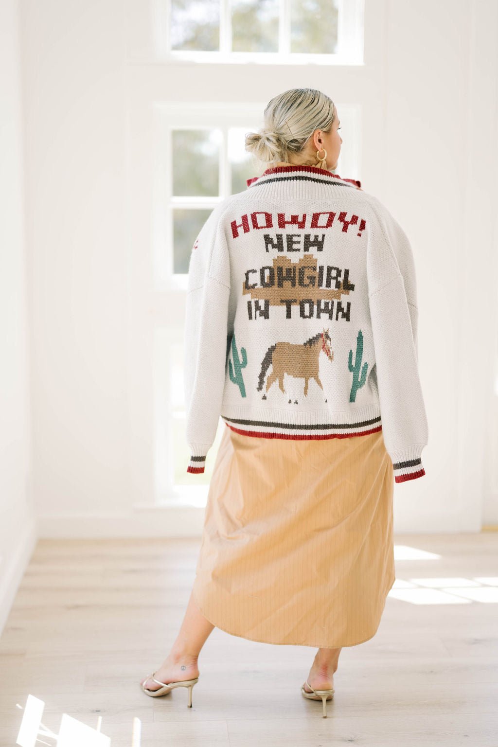 Howdy Y'all Cowgirl Sweater Jacket - Tops - Sweaters - Le Lis