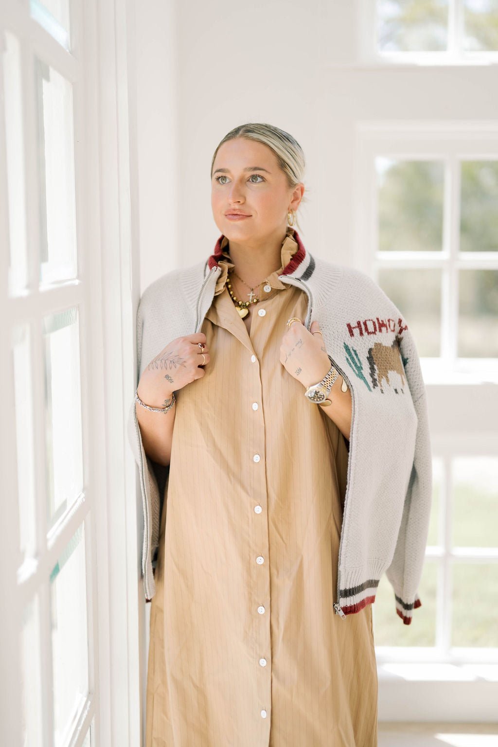 Howdy Y'all Cowgirl Sweater Jacket - Tops - Sweaters - Le Lis