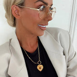 Katie Gold Paperclip Heart Necklace - Jewelry - Necklaces - Chansutt Pearls
