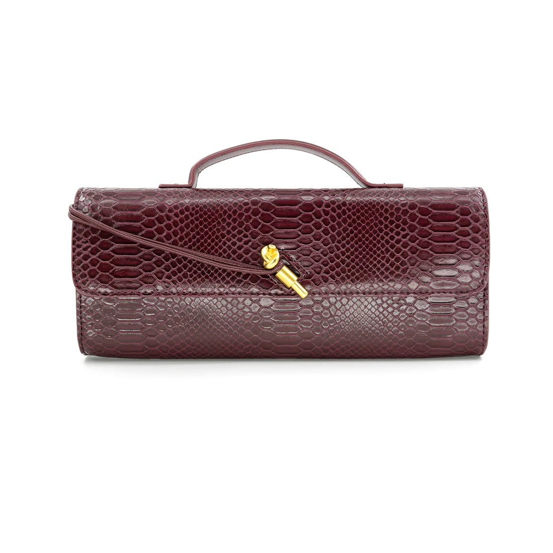 Mini Snake Print Burgundy Crossbody/Clutch - Accessories - Purses & Handbags - BC Bags
