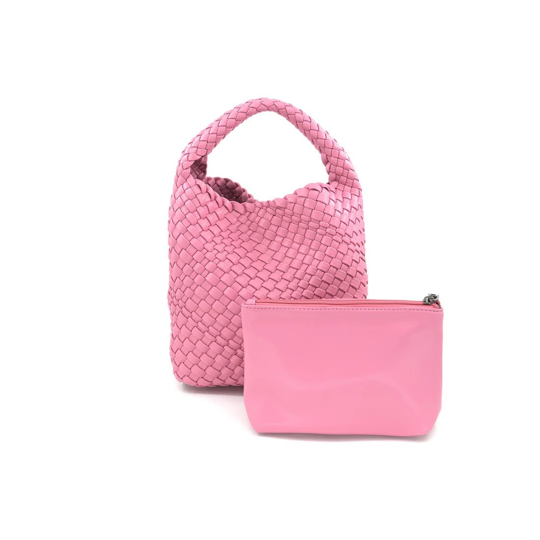 Pink Woven Leather Mini Tote - Accessories - Purses & Handbags - BC Bags