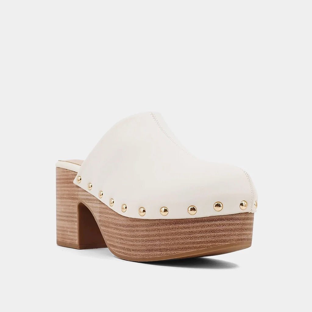 ShuShop Cream Gigi Heeled Clog - Shoes - Heels - ShuShop