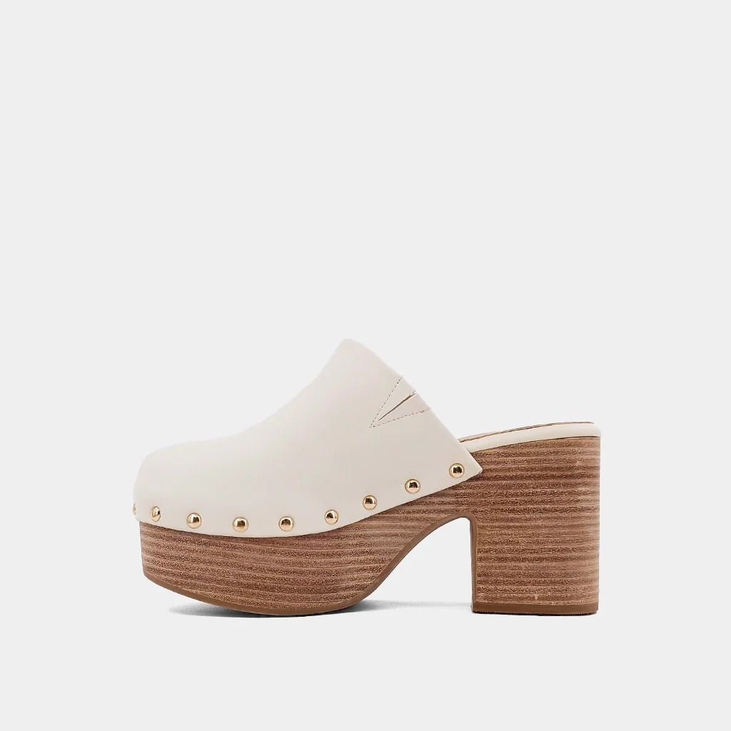 ShuShop Cream Gigi Heeled Clog - Shoes - Heels - ShuShop