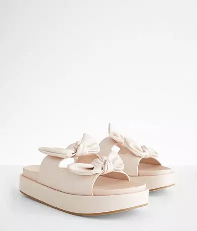 ShuShop Cream Kiki Bow Platform Sandal - Shoes - Sandals - ShuShop