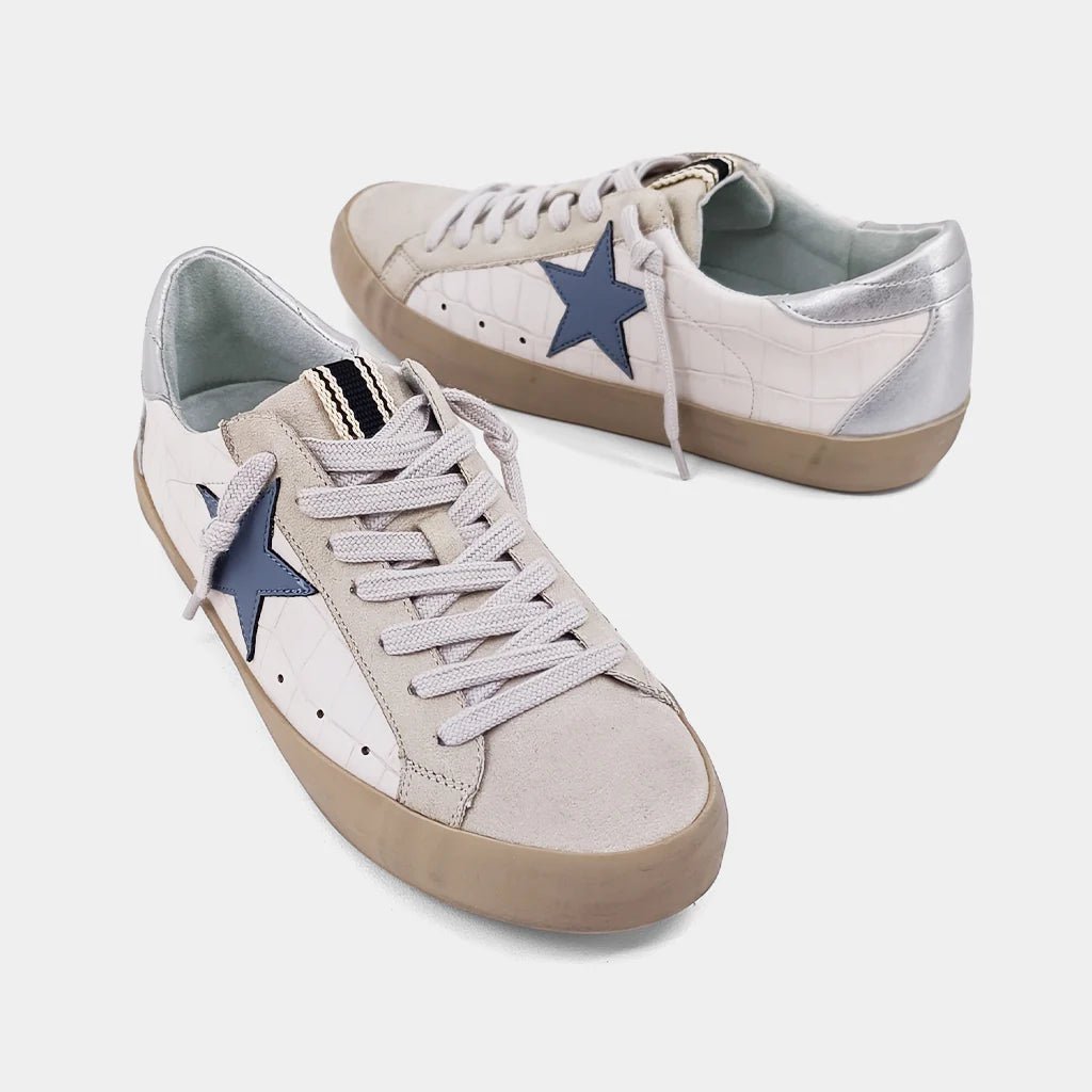 ShuShop Paula Beige Croco Star Sneaker - Shoes - Sneakers - ShuShop
