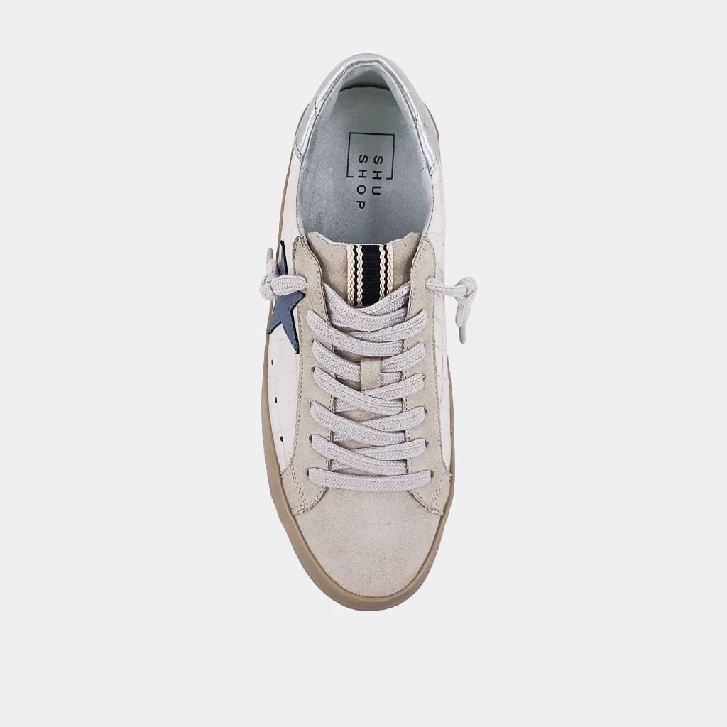 ShuShop Paula Beige Croco Star Sneaker - Shoes - Sneakers - ShuShop