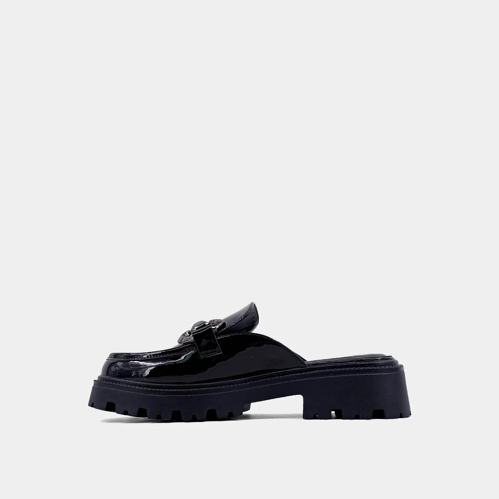 ShuShop Patent Black Tiffany Mule Loafer - Shoes - Mules - ShuShop