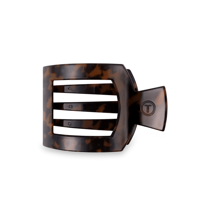 TELETIES - Tortoise Medium Flat Square Hair Clip - Accessories - Hair - Teleties