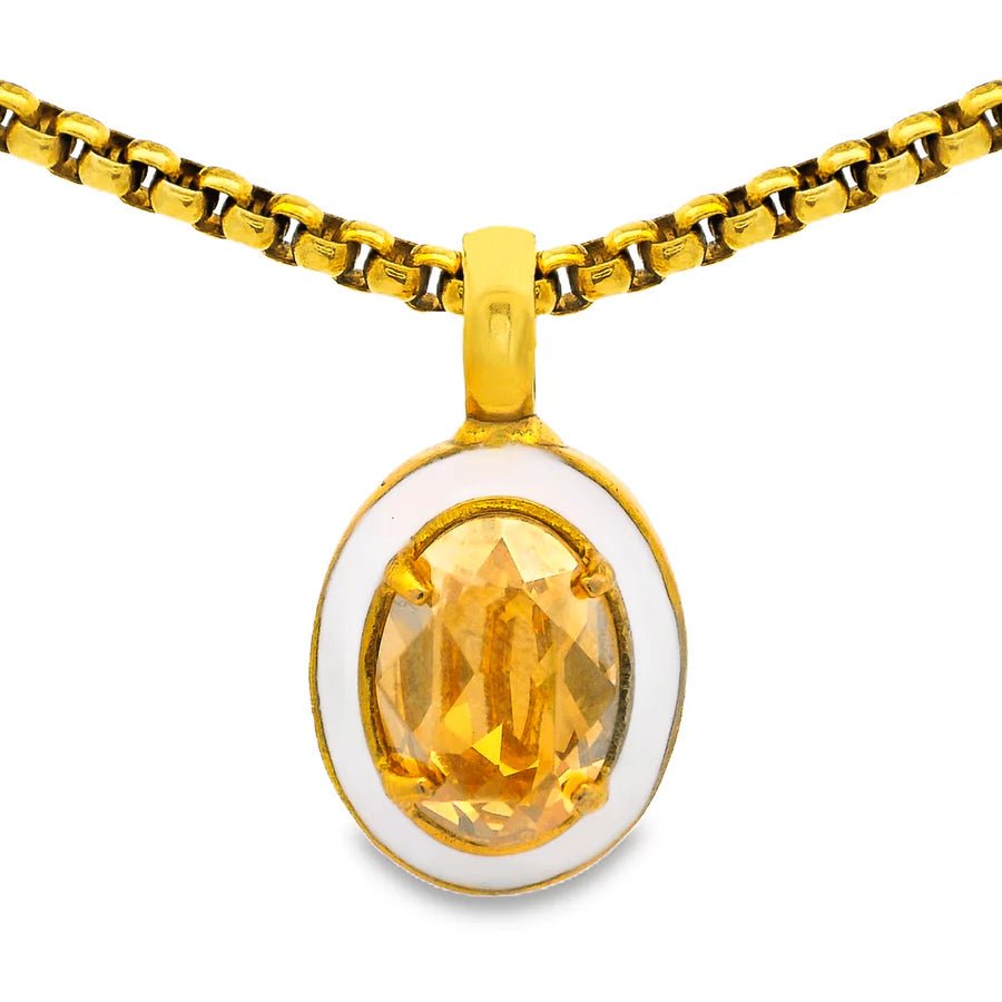 TOVA - Gold/White Dakota Pendant Necklcae - Jewelry - Necklaces - Tova