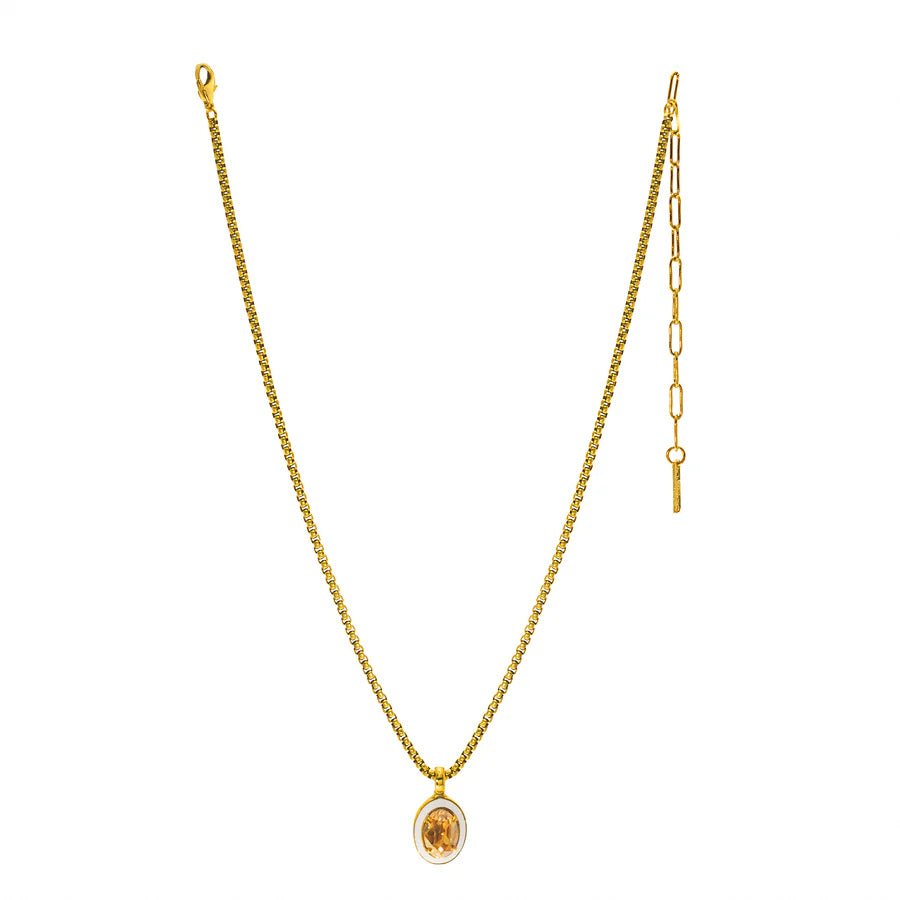 TOVA - Gold/White Dakota Pendant Necklcae - Jewelry - Necklaces - Tova