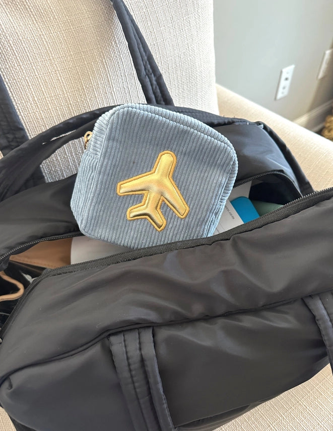 Airplane Gold Mini Pouch