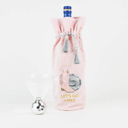 Throw the groove-iest shindig of the century with our Disco Party Embroidered Wine Bag. With its velvet embroidery and tassel tie drawstring, your gift will be sure to have a touch of elegance that’ll get all your guests ready to dance! Fit up to a 750ml bottle of champagne, vodka - or whatever your heart desires!