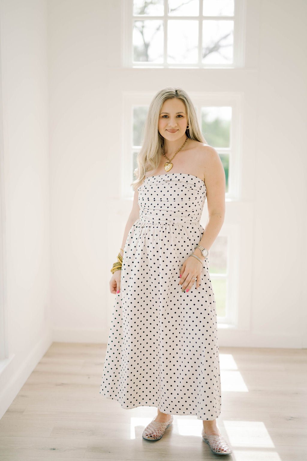 polka dot club dress Emaria | Brown Polka-Dot Satin Cowl-Maxi Dress With Scarf