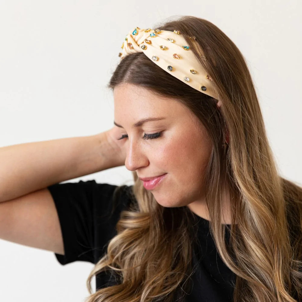Cream Gem Headband