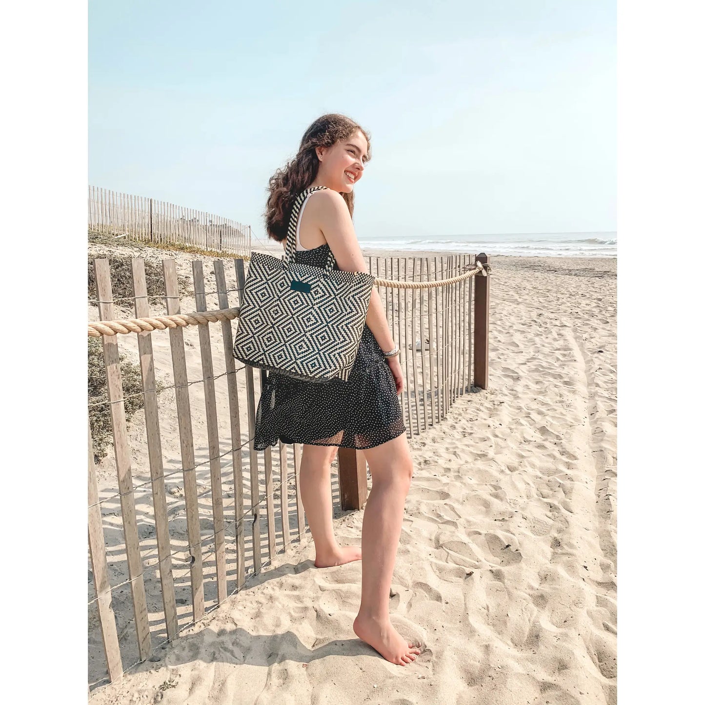 Greca Woven Tote Bag