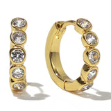 18K Gold Diamond Huggies Earrings - Jewelry - Earrings - Brenda Grands Jewelry