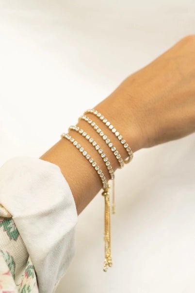 18K Gold Pull Tie Tennis Bracelet - Jewelry - Bracelets - Brenda Grands Jewelry