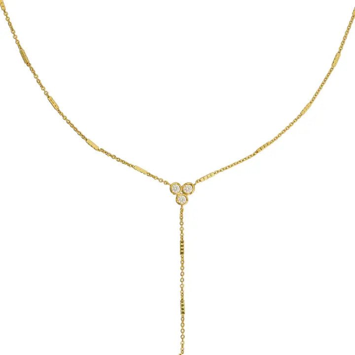 18K Gold Shiny Lariat Necklace - Jewelry - Necklaces - Brenda Grands Jewelry