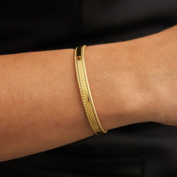 18K Gold Warrior Bangle Bracelet - Jewelry - Necklaces - Brenda Grands Jewelry