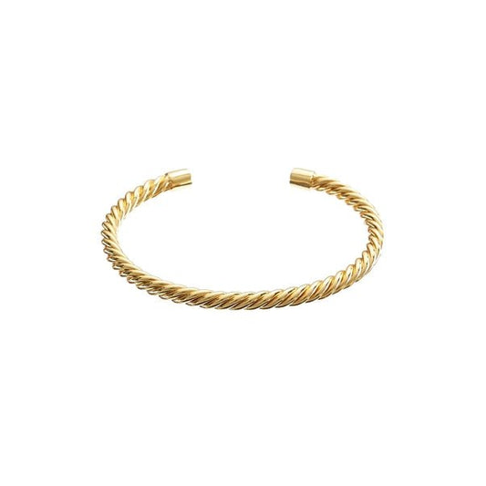 24K Gold Twisted Bangle Bracelet - Jewelry - Bracelets - Brenda Grands Jewelry