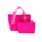 Woven Large Tote Fushia