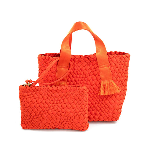 Woven Large Tote Orange