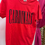 CARDINALS Block Letter Red Tee