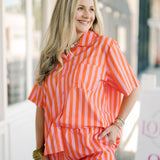 Harborside Stripe Button Down Top