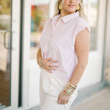 City Lights Striped Rhinestone Top