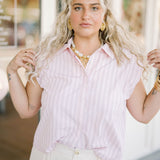 City Lights Striped Rhinestone Top