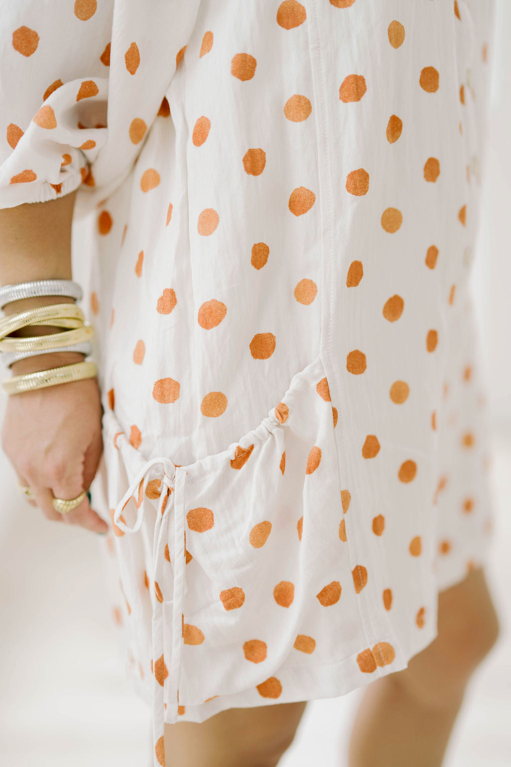 Getting Spooky Orange Polka Dot Romper