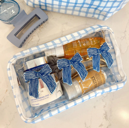 Blue Bows Clear Medium Bag