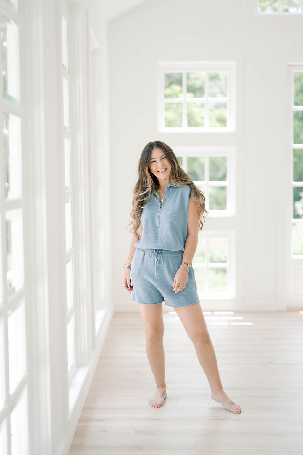 You'll be catching more than just flights in this playful romper! Perfect for any adventure, this romper is the perfect combination of style and comfort. Don't miss your chance to catch this limited edition piece!